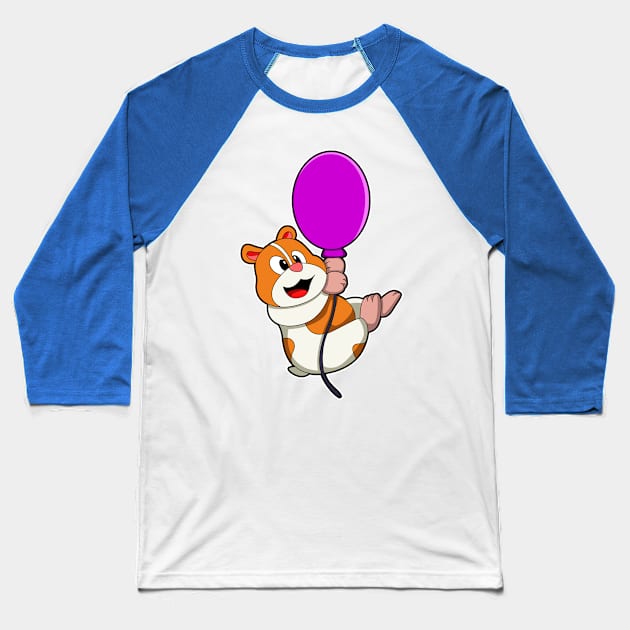 Hamster with Balloon Baseball T-Shirt by Markus Schnabel